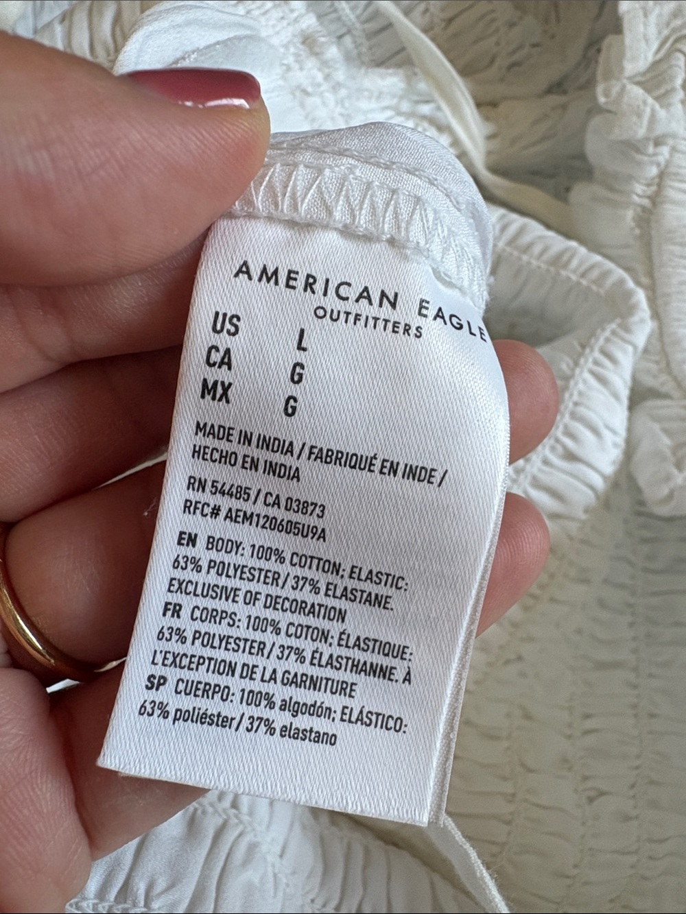 American Eagle Outfitters White Smocked Ruffle Mini Dress - Picture 7 of 7